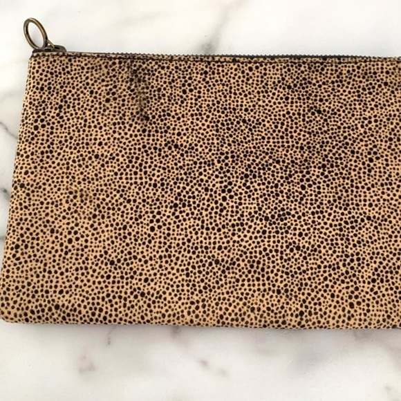 MADEWELL Leather & Dotted calf fur clutch/ wallet - Picture 1 of 8
